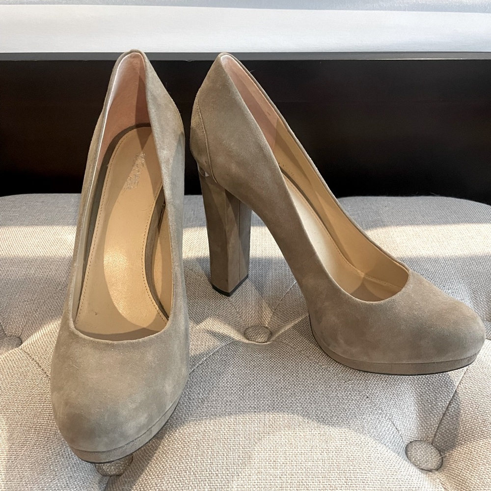 Michael Kors suede platform 5” heels. Size 9 1/2. Worn only once.